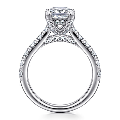 14K White Gold Princess Cut Diamond Engagement Ring