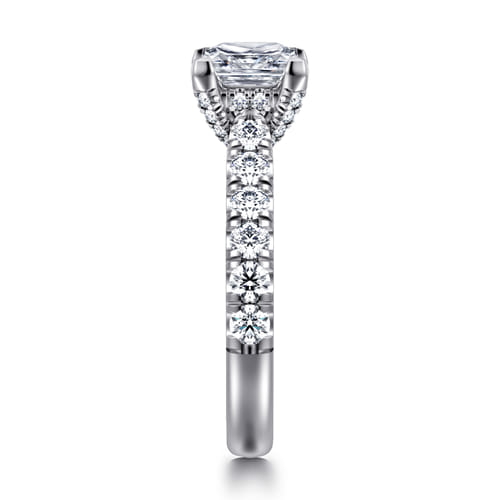 14K White Gold Princess Cut Diamond Engagement Ring