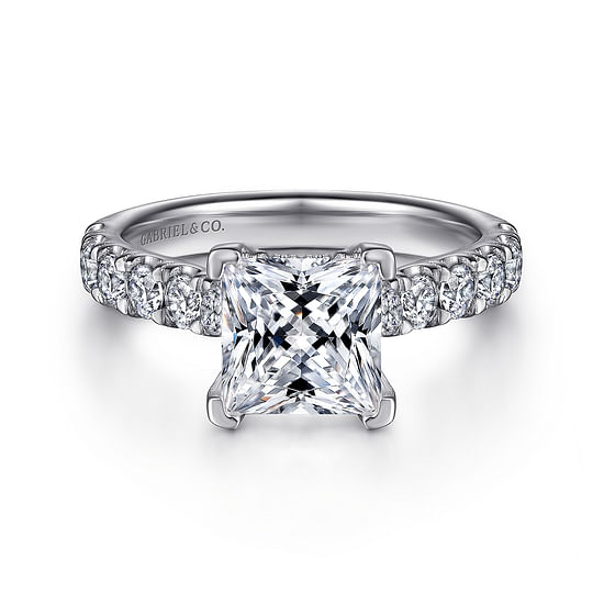 Gabriel - 14K White Gold Princess Cut Diamond Engagement Ring