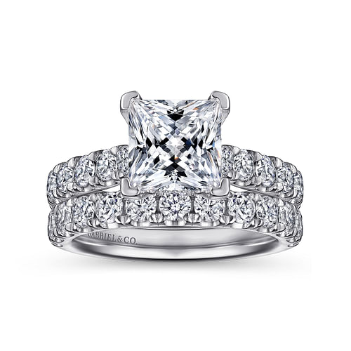 14K White Gold Princess Cut Diamond Engagement Ring