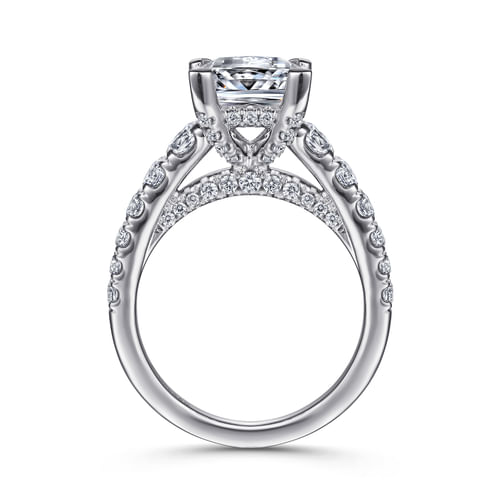 14K White Gold Princess Cut Diamond Engagement Ring