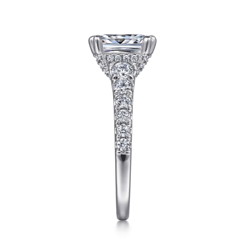 14K White Gold Princess Cut Diamond Engagement Ring