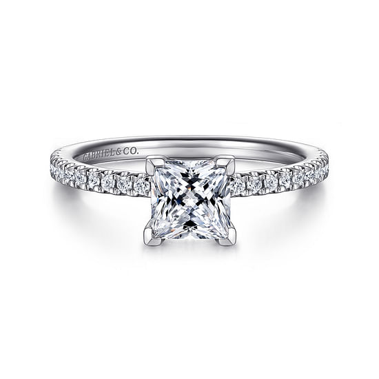 Gabriel - 14K White Gold Princess Cut Diamond Engagement Ring