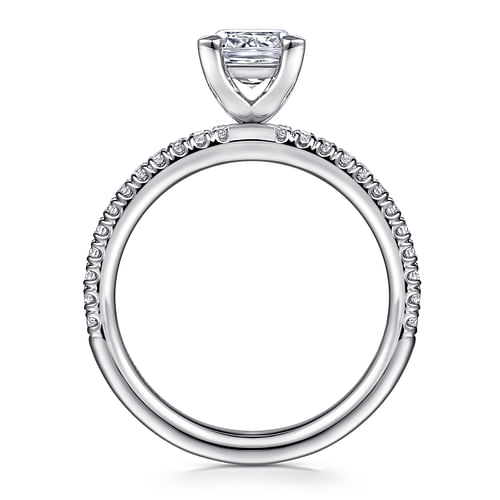 14K White Gold Princess Cut Diamond Engagement Ring