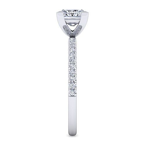 14K White Gold Princess Cut Diamond Engagement Ring