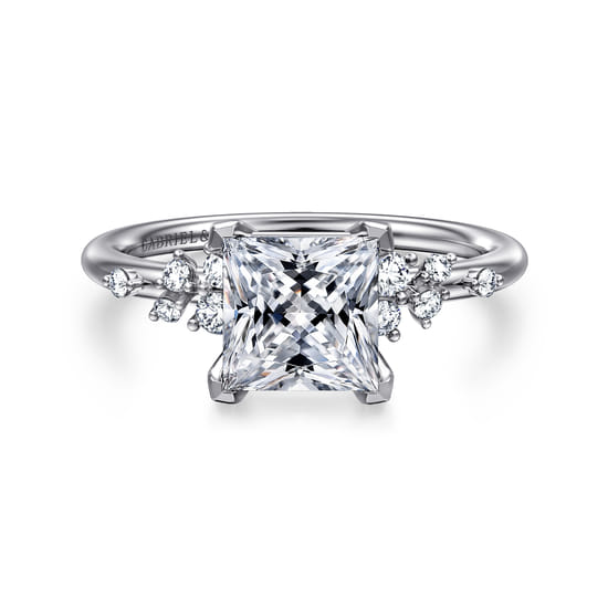Gabriel - 14K White Gold Princess Cut Diamond Engagement Ring