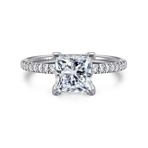 14K White Gold Princess Cut Diamond Engagement Ring