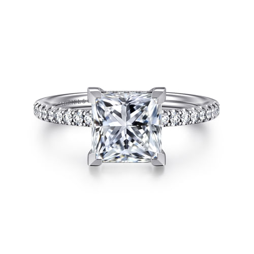 14K White Gold Princess Cut Diamond Engagement Ring