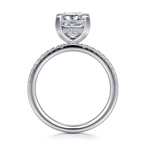 14K White Gold Princess Cut Diamond Engagement Ring