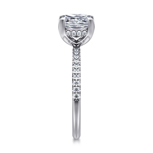 14K White Gold Princess Cut Diamond Engagement Ring