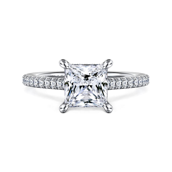 Gabriel - 14K White Gold Princess Cut Diamond Engagement Ring