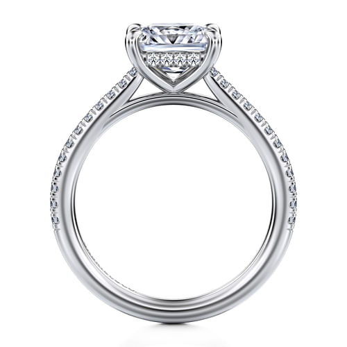 14K White Gold Princess Cut Diamond Engagement Ring