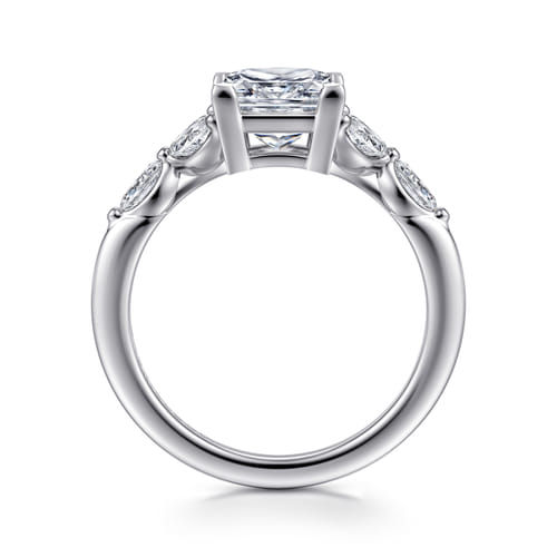 14K White Gold Princess Cut Diamond Engagement Ring
