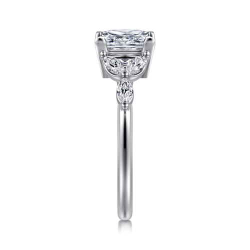 14K White Gold Princess Cut Diamond Engagement Ring