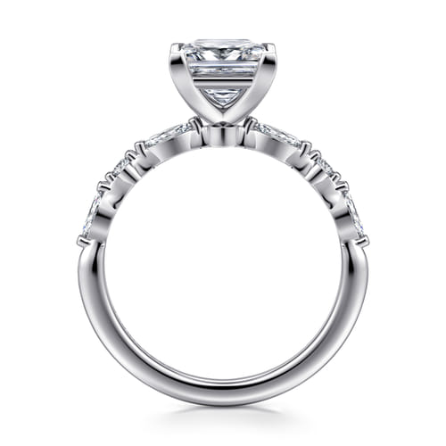 14K White Gold Princess Cut Diamond Engagement Ring