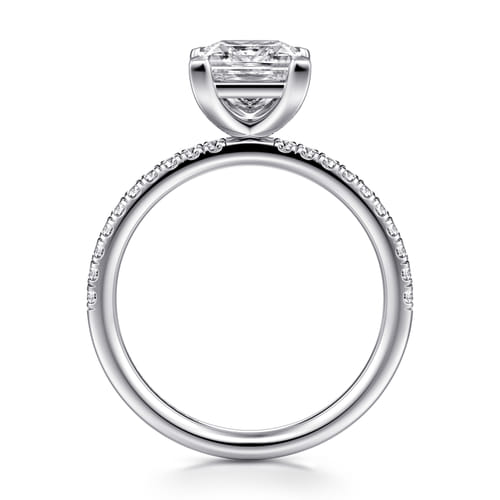 14K White Gold Princess Cut Diamond Engagement Ring