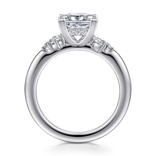 14K White Gold Princess Cut Diamond Engagement Ring