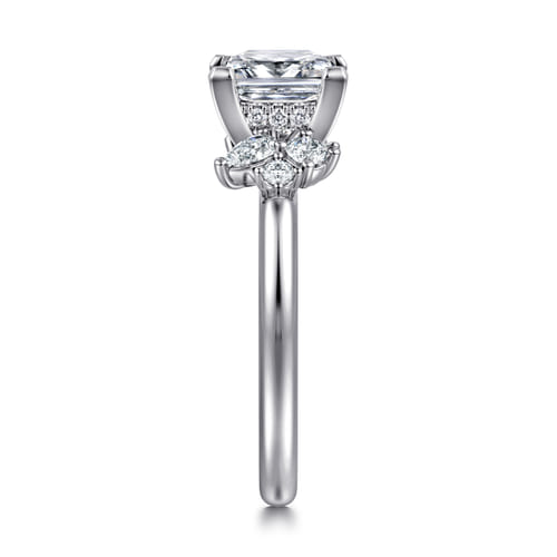 14K White Gold Princess Cut Diamond Engagement Ring