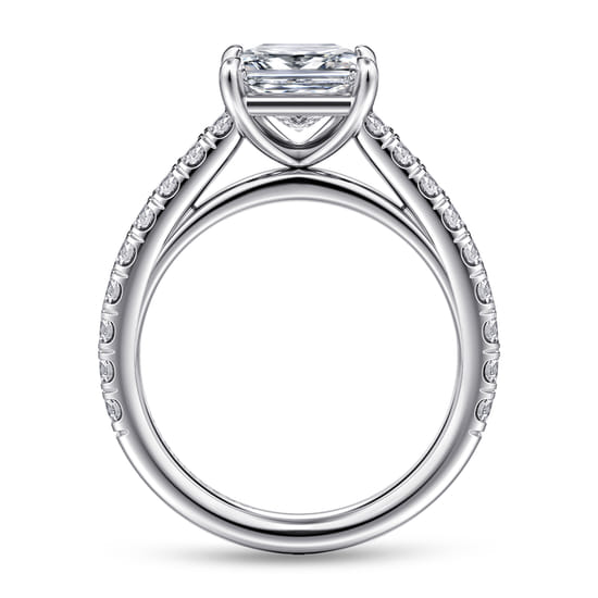 14K White Gold Princess Cut Diamond Engagement Ring angle 2