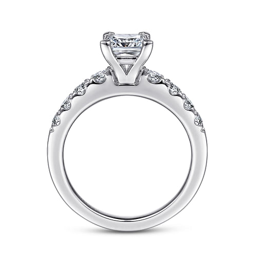 14K White Gold Princess Cut Diamond Engagement Ring