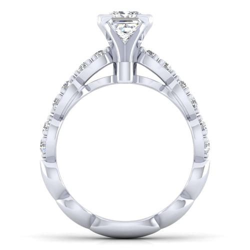 14K White Gold Princess Cut Diamond Engagement Ring