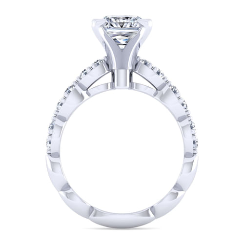 14K White Gold Princess Cut Diamond Engagement Ring