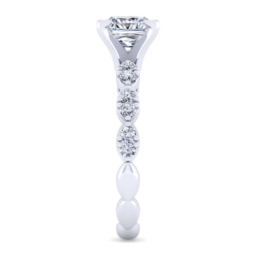 14K White Gold Princess Cut Diamond Engagement Ring