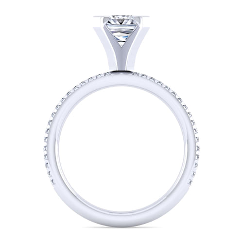 14K White Gold Princess Cut Diamond Engagement Ring