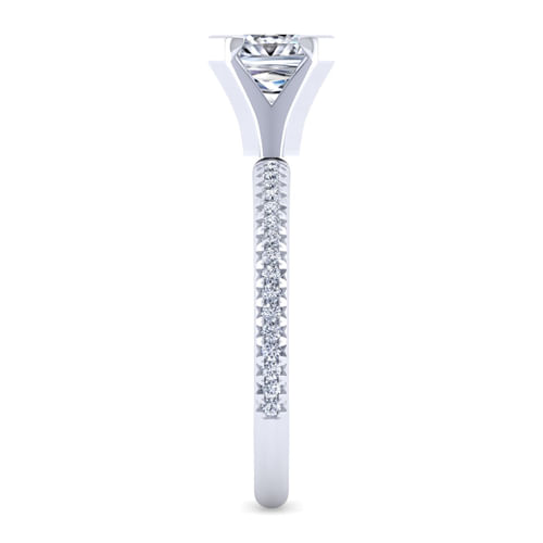 14K White Gold Princess Cut Diamond Engagement Ring