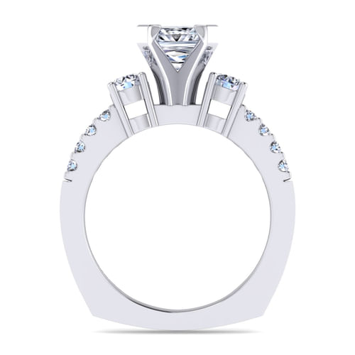 14K White Gold Princess Cut Diamond Engagement Ring