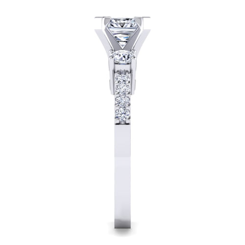 14K White Gold Princess Cut Diamond Engagement Ring