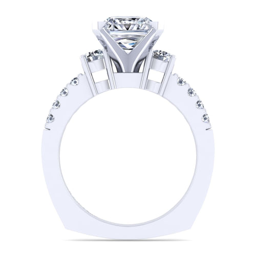 14K White Gold Princess Cut Diamond Engagement Ring