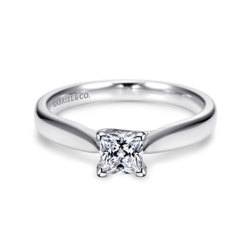 14K White Gold Princess Cut Diamond Engagement Ring