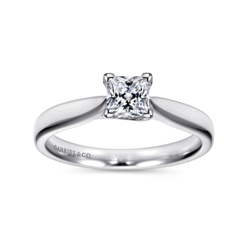 14K White Gold Princess Cut Diamond Engagement Ring
