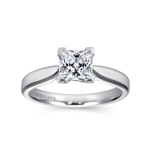 14K White Gold Princess Cut Diamond Engagement Ring