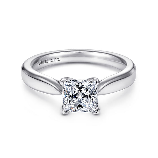 Gabriel - 14K White Gold Princess Cut Diamond Engagement Ring