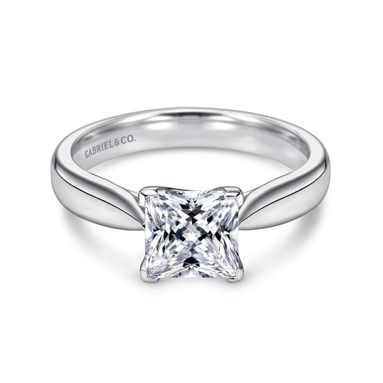 Gabriel - 14K White Gold Princess Cut Diamond Engagement Ring