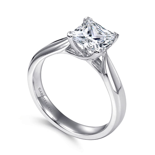 14K White Gold Princess Cut Diamond Engagement Ring
