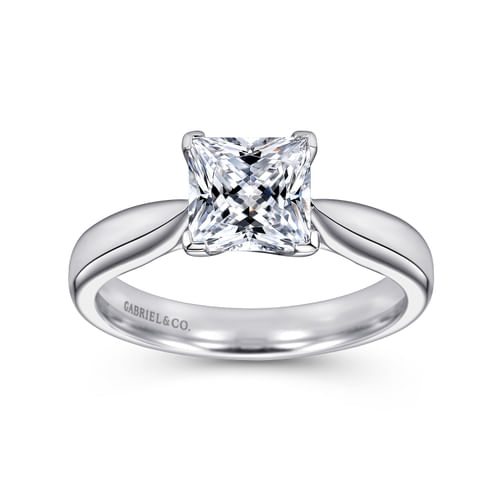 14K White Gold Princess Cut Diamond Engagement Ring