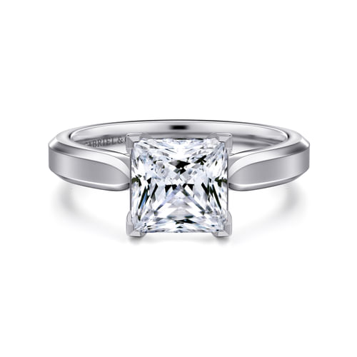 14K White Gold Princess Cut Diamond Engagement Ring