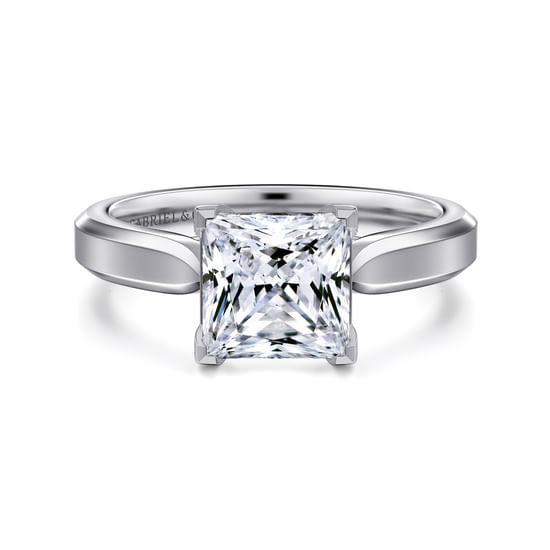 Gabriel - 14K White Gold Princess Cut Diamond Engagement Ring