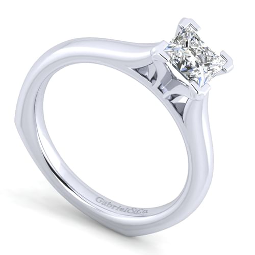 14K White Gold Princess Cut Diamond Engagement Ring