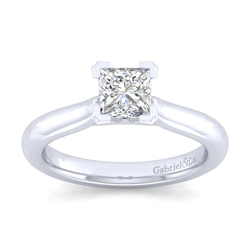 14K White Gold Princess Cut Diamond Engagement Ring