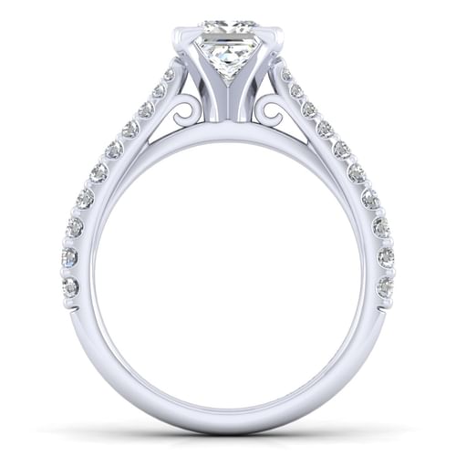 14K White Gold Princess Cut Diamond Engagement Ring