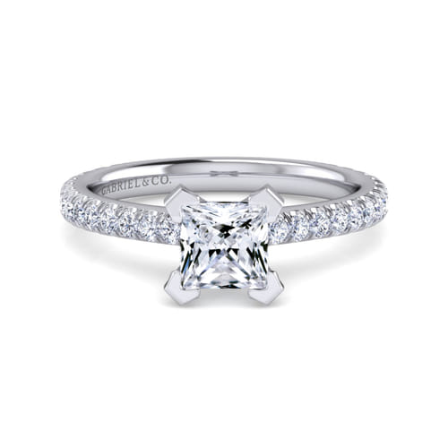 14K White Gold Princess Cut Diamond Engagement Ring