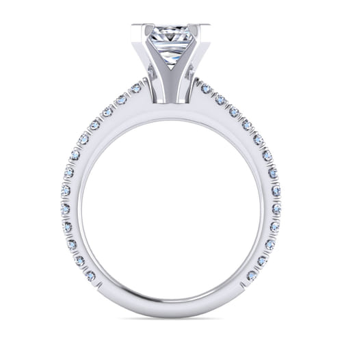 14K White Gold Princess Cut Diamond Engagement Ring