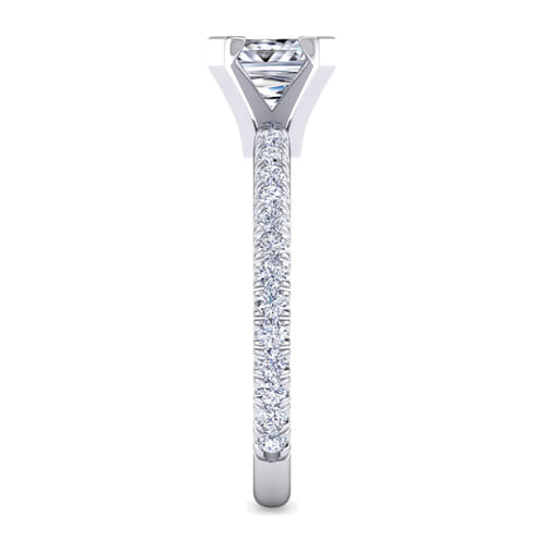 14K White Gold Princess Cut Diamond Engagement Ring