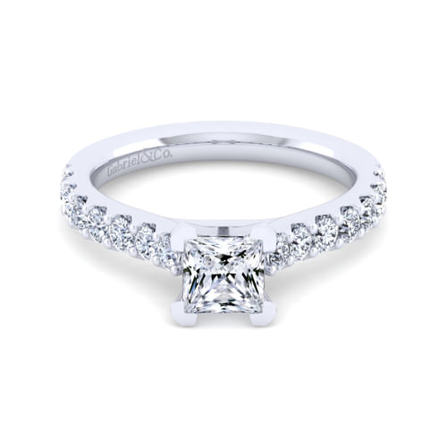 14K White Gold Princess Cut Diamond Engagement Ring