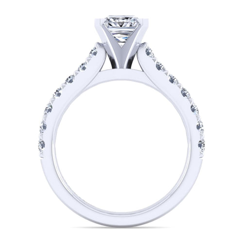 14K White Gold Princess Cut Diamond Engagement Ring