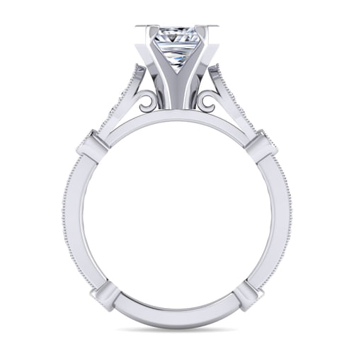 14K White Gold Princess Cut Diamond Engagement Ring